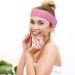 PENCLE Disposable Pink Spa Facial Headbands - 100 PCS Individual Pack, Adjustable Elastic for Women, Girls, Salon Use - Non-Woven Soft Fabric for Skin Care, Makeup, Washing Face - Buy Online on GoSupps.com