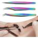 Eyelash Extension Tweezers Set - 3-Piece Stainless Steel Lightweight Makeup Tools for Home & Salon - Perfect for False Eyelashes - Buy Online on GoSupps.com