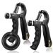 Straboss hand trainer finger trainer gripper trainer set adjustable forearm trainer finger trainer forearm training device grip trainer fitness hand training finger strength training black - 2x