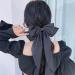 ZSPERKLA Silky Satin Hair Bow Clips Black Bowknot Hair Clip Long Tail French Hair Bow Barrettes Clips for Women Girls Hair Accessories - Buy Online on GoSupps.com