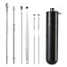 Stainless Steel Ear Pick Kit - Wax Removal Kit | Earpick Ear Cleaning Kit |Ear Wax Ergonomic Removal Tool | Wear-Resistant Ear Cleaning Tool Safe Ear Wax Pick Set for Adults Children Black