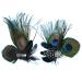 2PCS Butterfly Peacock Feather Hair Clip Pins with Pearl Rhinestones - Bridal Wedding Party Decor - Buy Online on GoSupps.com