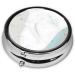 Blue and White Round Pill Box Organizer - 3 Compartment Portable Travel Pill Case for International Shipping - Buy Online on GoSupps.com