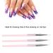 3pcs Nail Art Dotting Liner Brush Set with Rhinestone Handle - Pink Manicure Tools - Buy Online on GoSupps.com