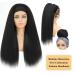 26 Inch Black Kinky Straight Headband Wig - Synthetic Yaki Hair, Full Machine Made, No Lace Front - Natural Black Color for Women - Buy Online on GoSupps.com
