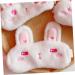 Lurrose Bunny Ears Silk Eye Mask - Fluffy Bunny Stuffed Animal Design | Plush Sleep Mask for Girls - Portable & Cute Travel Eye Cover - White 02 - Buy Online on GoSupps.com