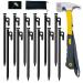 Tent Stake with Hammer 12-Pack 10in Heavy Duty Tent Stakes + 10in Tent Stakes Hammer+Storage Pouch Forged Steel Tent Stakes for Camping Used on Rocks Grassland (Tent Stakes+Hammer) Tent Stakes and Hammer