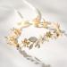 SWEETV Princess Gold Flower Girl Headpiece | Pearl Wedding Hair Accessories | First Communion & Birthday Tiara - Buy Online on GoSupps.com