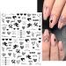 Valentine's Day Nail Art Stickers - Self-Adhesive Black Heart Lover Design - 8 Sheets - Buy Online on GoSupps.com