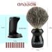 Premium Badger Hair Shaving Brush with Black Holder - Anbbas Wooden Handle for Men's Shaving | High-Quality Shaving Foam Brush - Buy Online on GoSupps.com