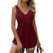 SUNYUAN Women's V-Neck Ruched Tank Top - Wine X-Large - Buy Online on GoSupps.com