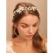 Deniferymakeup Bride Wedding Hair Vine Rhinestone Headband Pearl Bridal Headpiece Pearl Hair Accessories for Women and Girls (Silver) - Buy Online on GoSupps.com