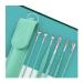 Innovative Spring Ear Wax Cleaner Tool Set Ear Curette Ear Wax Remover Tool Spring Ear Spoon Cleaning Ear Tool Ear Curette Ear Remover Tool with Storage Box C-cyan