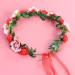 Minkissy Red Bridal Hair Wreath - Women & Girls Flower Headband with Green Leaves | Wedding Party Crown - Buy Online on GoSupps.com