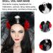 FRCOLOR Black Head Band Halloween Veil Headband Skull Rose Floral Decor with Black Veil Day of the Dead Headpiece Costume Flower Hair Accessories - Buy Online on GoSupps.com