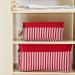 2 Pack Closet Canvas Fabric Storage Baskets - Organizing Bins for Shelves, Closets, Laundry & Nursery - Decorative Gifts - 11.75 x 8 x 5 Inch - Solid Red & Red Stripe - Buy Online on GoSupps.com