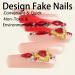 Buy SINSEN Long Square Press-on Nails - Glossy Red French Tip Acrylic Rhinestone Kit | 24PCS Reusable Stick-on Nails for Women - Buy Online on GoSupps.com
