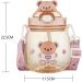 JQWSVE Kawaii Bear Water Bottle 46oz with Straw - Large Cute Cartoon Drinking Bottle for Milk, Juice, Tea - Buy Online on GoSupps.com