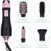 Navaris Warm Air Brush with 4 Attachments - Volumizing Ceramic Curling & Smoothing Brush - Styling & Paddle Brush - Black & Metallic Pink for Perfect International Hair Styling - Buy Online on GoSupps.com