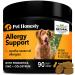 Pet Honesty Dog Allergy Relief Chews Omega 3 Salmon Fish Oil Probiotic Supplement for Anti-Itch Hot Spots and Seasonal Allergies (Peanut Butter)