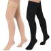 Evolyline 2 pairs of medical compression stockings women & men 20-30 mmHg class II thigh long support stockings compression socks for air trips.