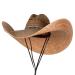 SOLID WING Oversized Western Cowboy Straw Hat One Size Natural