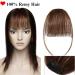 Clip In Bangs - 100% Remy Real Hair Medium Brown Extensions | Natural Smooth Fringe | Air Pony Hair Part #4 - Buy Online on GoSupps.com