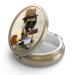 Pill can box with mirror retro 3 compartments Small Pill Dose Bronze Small Round Pill Dose or Vitamins Fish oil dietary supplements pills containers 1 piece Y-9-Cute Dog