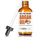 VIRGIN ORGANIC MOROCCAN ARGAN OIL - in 4 oz Dark Glass Bottle | 100 Percent Pure  Unrefined  Cold Pressed | An Essential All Natural Hair & Scalp Moisturizer Toner for Dandruff Frizzy Dry Split End Treatment