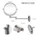 GloRiastar 5X Wall Mounted Makeup Mirror - Double Sided Magnifying Mirror 8 inch Extension, Brushed Nickel Finish - Buy Online on GoSupps.com