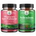 Bundle of Extra Strength Saw Palmetto for Women and Pure Selenium Thyroid Support Supplement - DHT Blocker Thickening Hair Vitamins for Hair Loss - Antioxidant Supplement and Natural Immune Booster