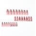 Justotry 24 Pcs Long Snake White French Press on Nails - Medium Pink Ballerina Stick on Nails for Women - Acrylic Coffin False Nails with Glue for Nail Art - Buy Online on GoSupps.com