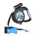 WOT I Retractable Dog Lead 8M Extendable Dog Lead with LED Flashlight for Medium Large Dogs up to 50kg with Button Break&Lock System Comfortable Ergonomic Hand Grip Waste Dispenser Bags Included