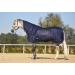 Starting ceiling for horses with an elastic neck flying corner of cold blood - breathable eczema ceiling with insect's shot light summer blanket and insect protection (dark blue with neck part 95 cm) 95 Dark blue with neck part