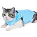 Easy Joy Recovery Suit cat cat body after op postoperative litter clothing for belly wounds or skin diseases e-neck band Alternative for cat castration soft home indoor pet clothing (L blue) L blue