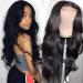 Muokass T-Part Lace Closure Wigs Body Wave Brazilian Virgin Human Hair Wigs For Black Women 4X1 HD Lace Front Wigs Human Hair 150% Density Pre Plucked Natural Color(18 Inch, Natural Color) 18 Inch (Pack of 1) Natural Color