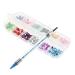 Healeved 2 Sets Rhinestones Picker Flatback Rhinestones Blue Suit Gem Beads Crystal Rhinestones Dotting Tools Crystals Beads Jewel Picker Crystal Ab Rhinestones Nail Drilling Pen