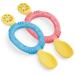 Vicloon Silicone Self Feeding Baby Spoon and Fork 2 Pcs Baby Weaning Spoon and Fork Set Baby and Toddler Self-Feeding Utensils for Infant Toddler Children First Led Training Weaning 6 Months and Up Pink & Blue Color Contrast