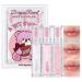 3Pcs Jelly Gloss Lipstick Cute Bear Lip Glaze Waterproof Moisturizing Shimmering Lip Stain Plumping Water Liquid Lip Gloss Long Lasting Juicy Color Lip Tint Cosmetics Beauty Makeup Set A