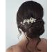 Unicra Bride Wedding Hair Comb Silver Flower Hair Accessories Pearl Bridal Headpiece for Women and Girls