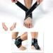 Foot Sleeve with Compression Wrap - Ankle Brace for Sports Protection & Pain Relief | S/M/L/XL Sizes | Black-Green - Ideal for Football Basketball Volleyball Running Plantar Fasciitis - Buy Online on GoSupps.com