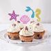 Morndew 24 PCS Glitter Starfish Shell Hippocampus Mermaid Tail Cupcake Toppers Ocean Theme Party Birthday Party Baby Shower Wedding Party Decoration - Buy Online on GoSupps.com