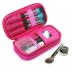 Make-up bag for women with mirror beauty make-up brush pockets travel kit organizer cosmetic bag professional multifunction 2 layer organizer (hot pink)