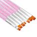 Nail Art Brush Set - 7pcs Acrylic Flat & Liner Brushes for UV Gel & 3D Design - International Shipping - Buy Online on GoSupps.com