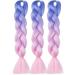 LDMY Ombre Braiding Hair Extensions - 6 Bundles / 24 Inch Jumbo Braids Light Blue-Purple-Pink Synthetic Kanekalon for Cosplay & Halloween - Buy Online on GoSupps.com