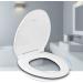 Soft Close Elongated Toilet Seat with Easy Installation - White Plastic - Fits Elongated & Oval Toilets - Buy Online on GoSupps.com