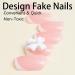 French Tip Press on Nails - Glossy White Square Fake Nails with 3D Bow Charm - Reusable Acrylic Manicure - 24 Pcs - Buy Online on GoSupps.com