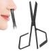 Nose Hair Scissors Beard Nose Hair Trimming Scissors Stainless Steel Nose Hair Scissors Oblique Angle Nose Hair Trimming Scissors (Black)