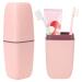 1 piece of travel toothbrush mug case portable business trip toothbrush case 3-in-1 toothpaste-toothedbrush travel case suitable for travel camping business trip daily use (Sakura powder)