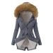 Haiorziyou Winter Parka Women Long -sleeved Mantel Daker Warm Windbreaker With Zipper Hood Women Food Specher Outdoor Jacket Long Pl schmantel Winter Jacket Oberwish XXL Gray